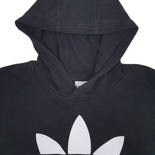 Womens Black Adidas Spellout Hoodie Jumper