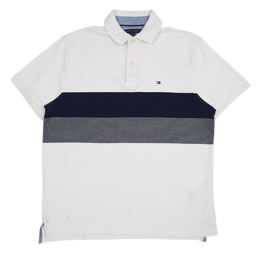 Mens White Tommy Hilfiger Short Sleeve Polo Shirt