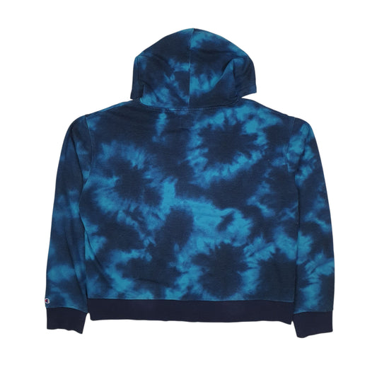 Womens Navy Champion Tie Dye Hoodie Jumper