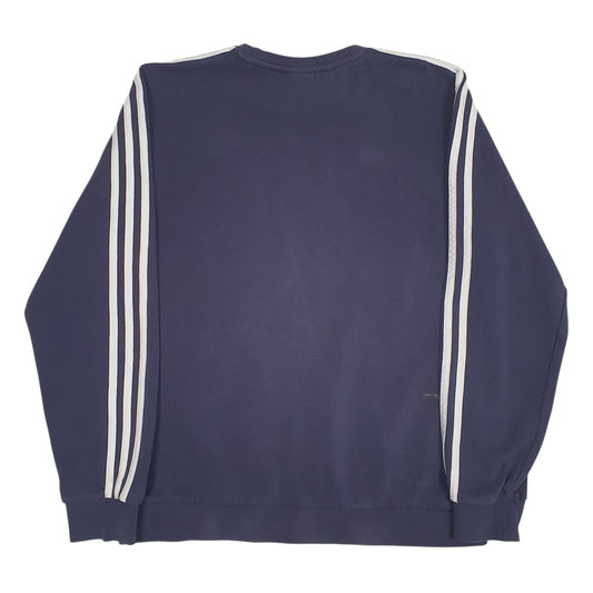 Mens Navy Adidas Spellout Crewneck Jumper