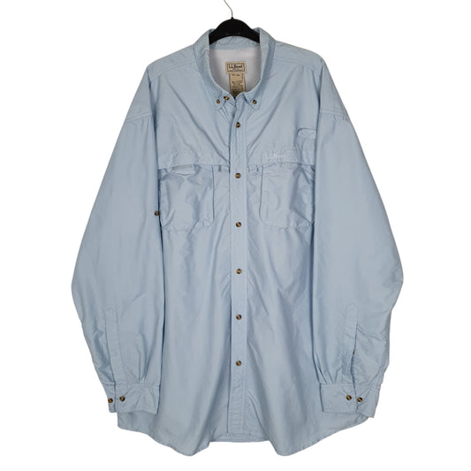 Mens Blue L.L.Bean Walking Hiking Long Sleeve Shirt