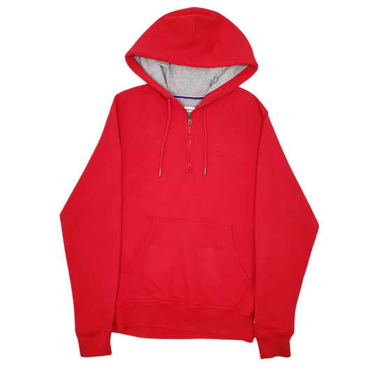 Mens Red Champion Quarter Zip Jumper
