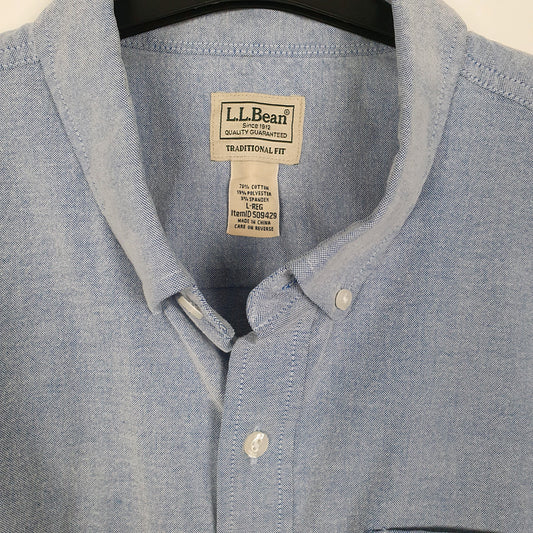 Mens Blue L.L.Bean Stretch Shirt