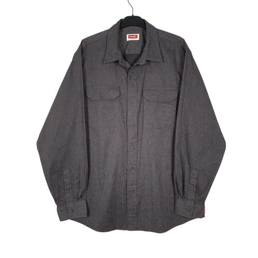 Mens Grey Wrangler Long Sleeve Shirt