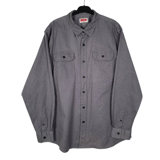 Mens Grey Wrangler Long Sleeve Shirt