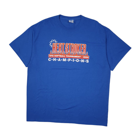 Mens Blue Port & Company Heat Stroker Softball Short Sleeve T Shirt