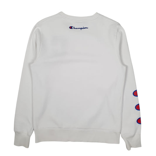 Mens White Champion Crewneck Jumper