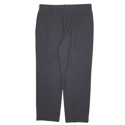 Mens Black Polo Ralph Lauren Pleated Vintage 80s Made In Italy Mohair Trousers