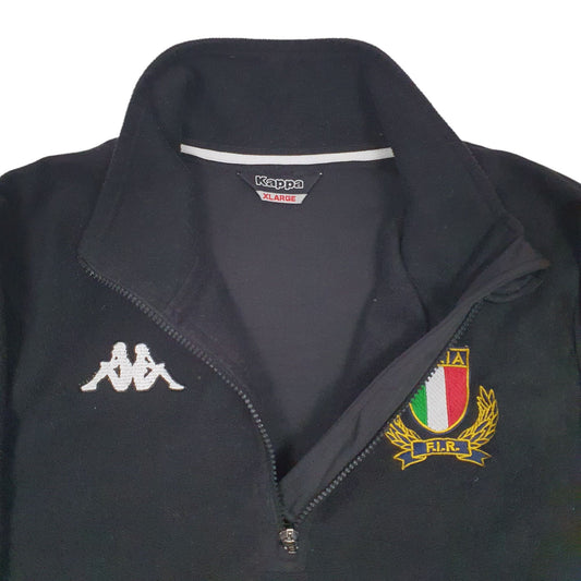 Mens Black Kappa Italia Quarter Zip Jumper