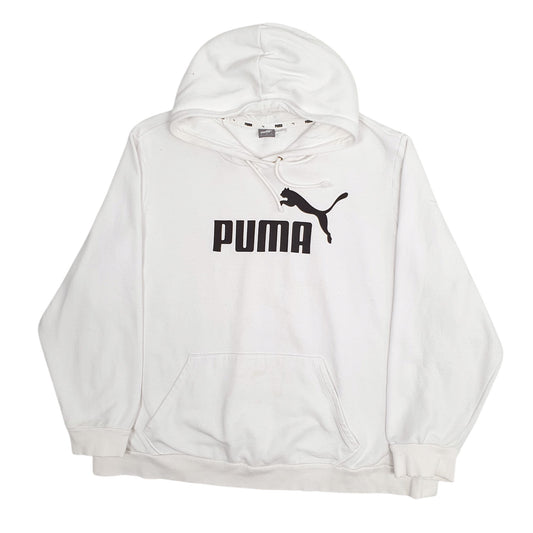 Womens White Puma Hoodie Jumper