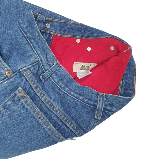 Womens Blue L.L.Bean Blanket Lined Double L Jeans