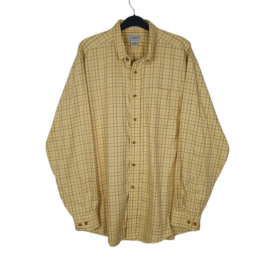 Mens Yellow L.L.Bean Long Sleeve Shirt