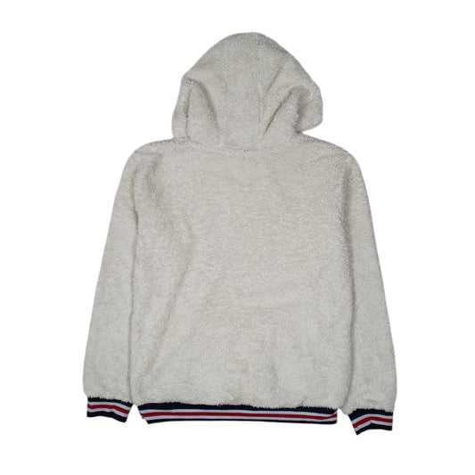 Womens Cream Fila Fluffy Sherpa Hoodie Jumper