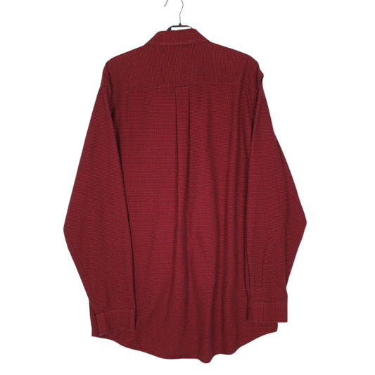 Mens Red L.L.Bean Thick Houndstooth Tall Shirt