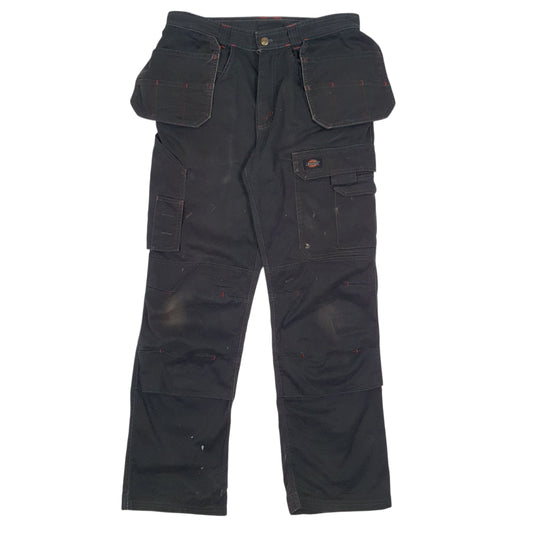 Mens Black Dickies Workwear Carpenter Trousers