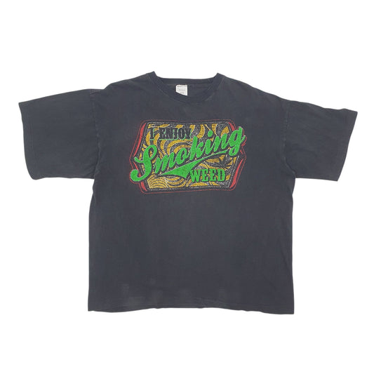 Mens Black Emtex Single Stitch Vintage 90s Short Sleeve T Shirt