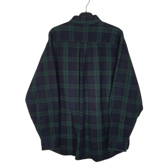 Mens Navy L.L.Bean Thick Flannel Plaid Shirt