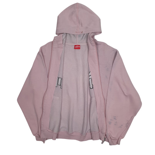 Womens Pink Puma Hoodie Full Zip Jumper