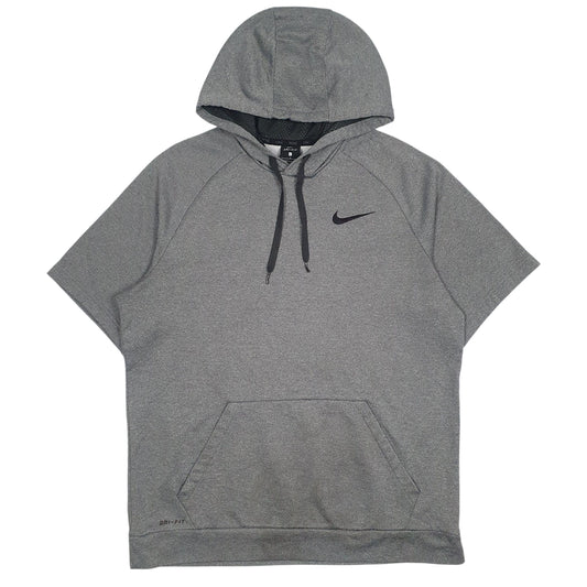 Mens Grey Nike Dri-Fit Hoodie Jumper