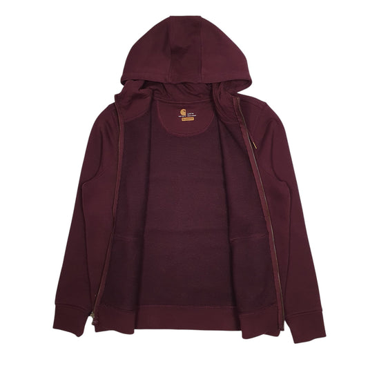 Womens Burgundy Carhartt Hoodie Full Zip Jumper