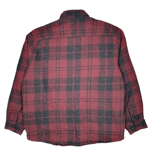 Mens Burgundy Wrangler Sherpa Lined Full Zip Coat