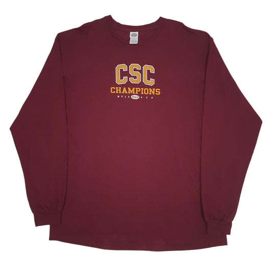 Mens Burgundy Delta Long Sleeve T Shirt