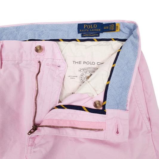 Mens Pink Polo Ralph Lauren Stretch Straight Fit Trousers