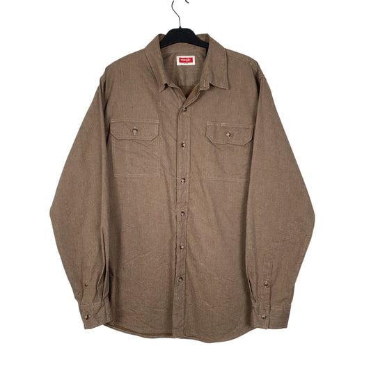 Mens Brown Wrangler Long Sleeve Shirt
