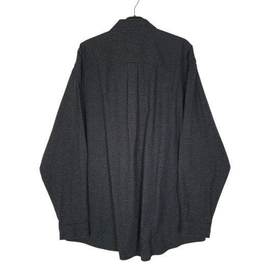 Mens Grey L.L.Bean Houndstooth Flannel Shirt