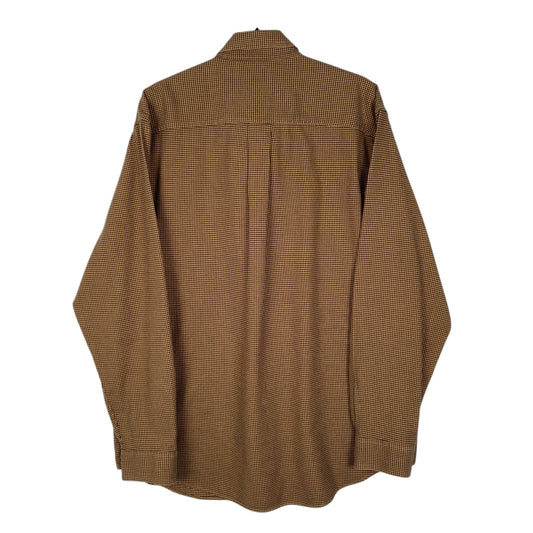 Mens Yellow L.L.Bean Thick Houndstooth Shirt