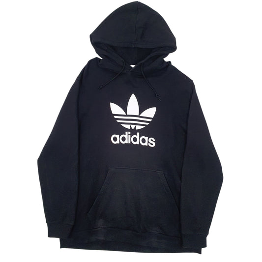 Mens Black Adidas Spellout Hoodie Jumper