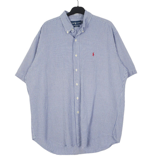 Mens Blue Ralph Lauren Vintage 90s Short Sleeve Shirt