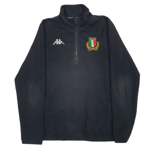 Mens Black Kappa Italia Quarter Zip Jumper