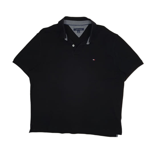 Mens Black Tommy Hilfiger Short Sleeve Polo Shirt