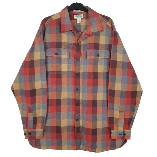 Mens Grey L.L.Bean Chamois Long Sleeve Shirt