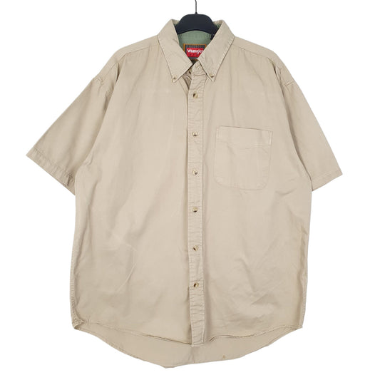 Mens Beige Wrangler Vintage Hero Short Sleeve Shirt