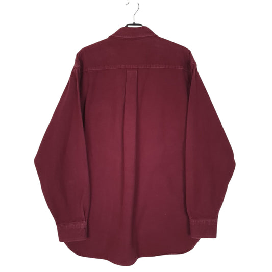Mens Burgundy L.L.Bean Thick Chamois Shirt