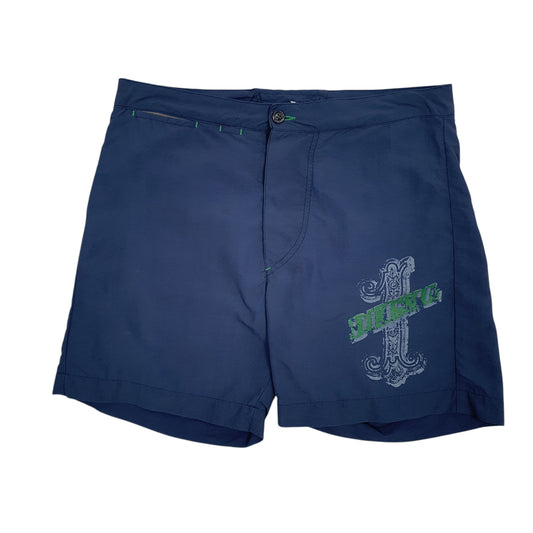 Mens Blue Diesel Swim Trunks Shorts