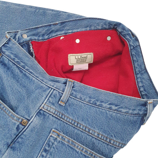 Womens Blue L.L.Bean Blanket Lined Double L Jeans
