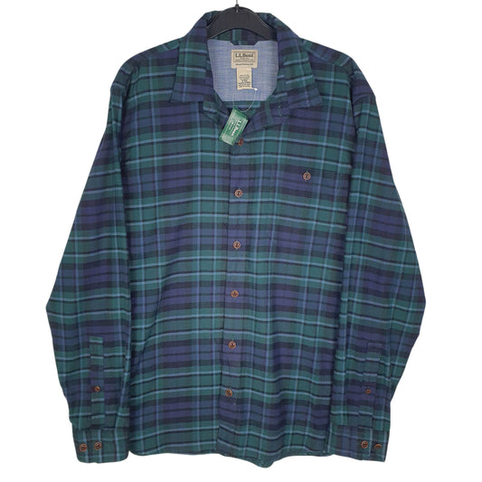 Mens Green L.L.Bean Flannel Long Sleeve Shirt