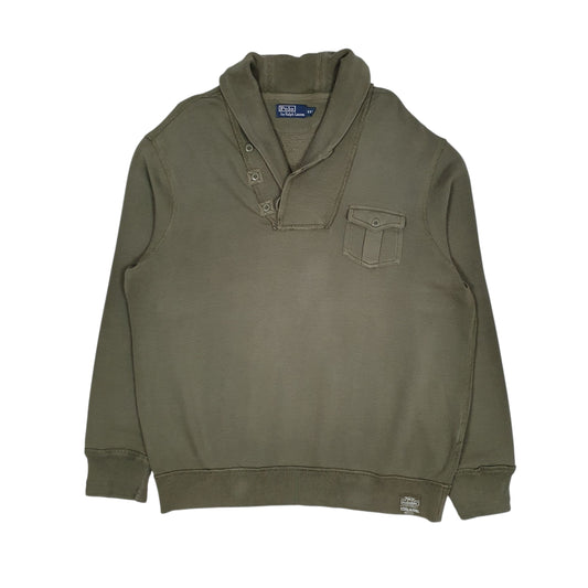 Mens Green Polo Ralph Lauren Shoal Neck Jumper