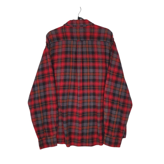 Mens Red Woolrich Thick Flannel Plaid Shirt