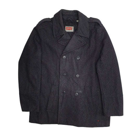 Mens Grey Levis Double Breasted Suit Coat