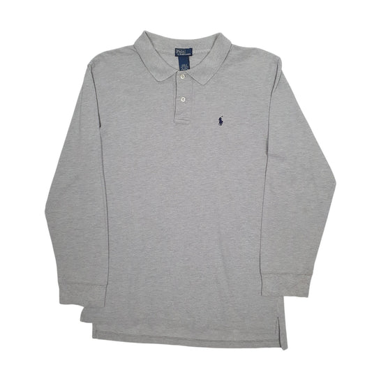 Mens Grey Polo Ralph Lauren Long Sleeve Polo Shirt
