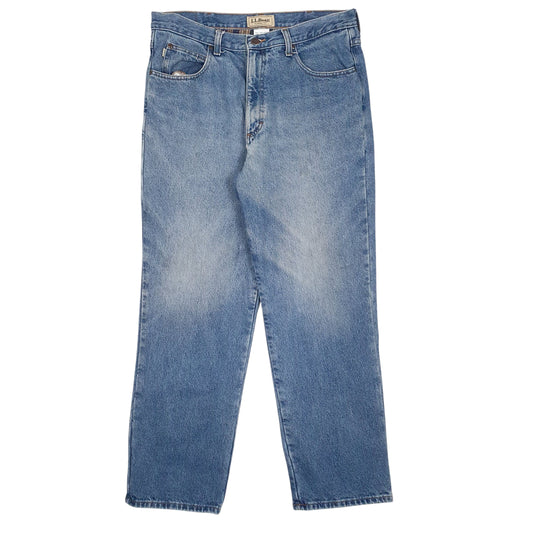 Mens Blue LL Bean Blanket Lined Classic JeansW34 L29