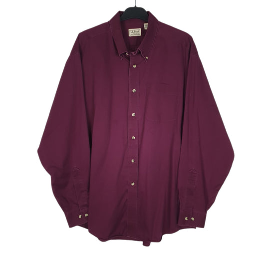 Mens Purple L.L.Bean Long Sleeve Shirt