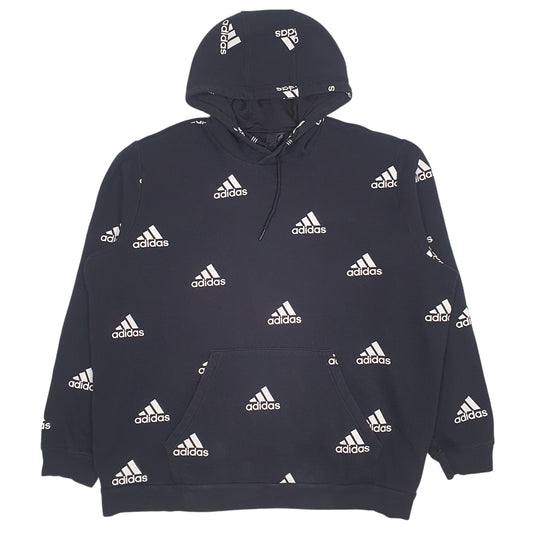 Mens Black Adidas Baggy Hoodie Jumper