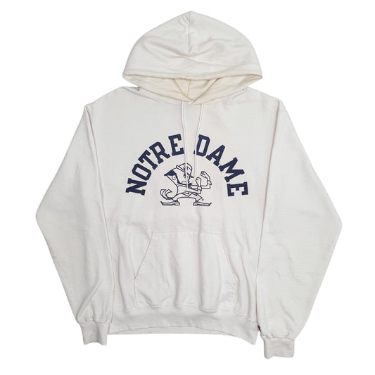 Mens White Champion Notre Dame Hoodie Jumper