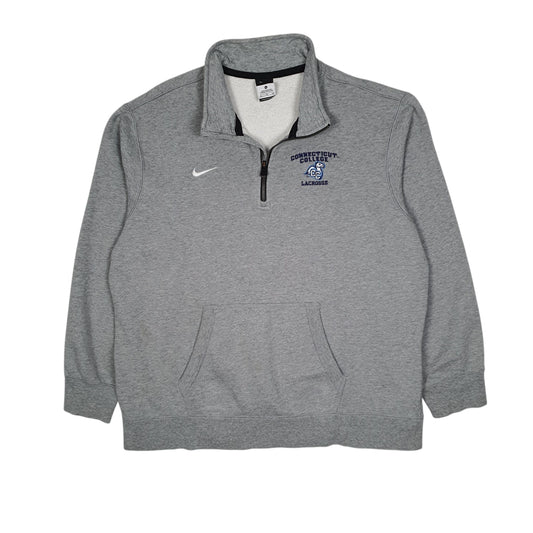 Mens Grey Nike Connectivity College Lacrosse Quarter Zip Jumper