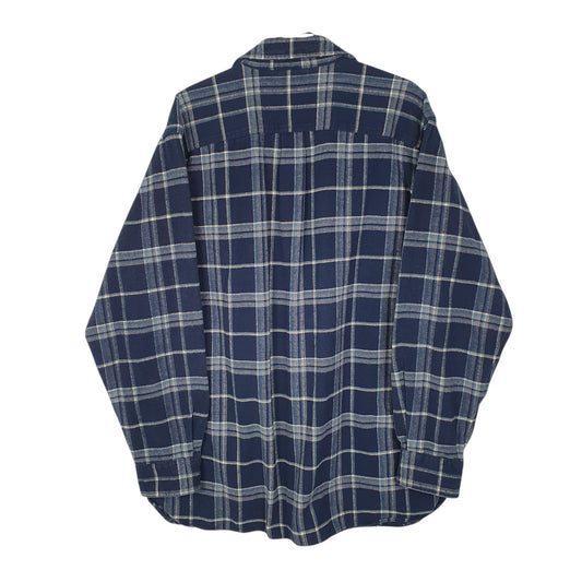 Mens Navy L.L.Bean Thick Plaid Chamois Shirt
